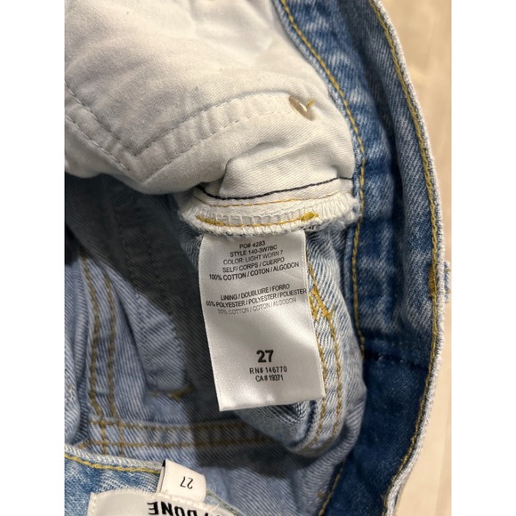 RE/DONE Originals High Rise Straight Leg Jeans Light Wash Distressed Blue Sz 27 - Picture 12 of 12